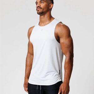 Three nails Pro-Tech Tank "Cross"  Men's White Tank Top